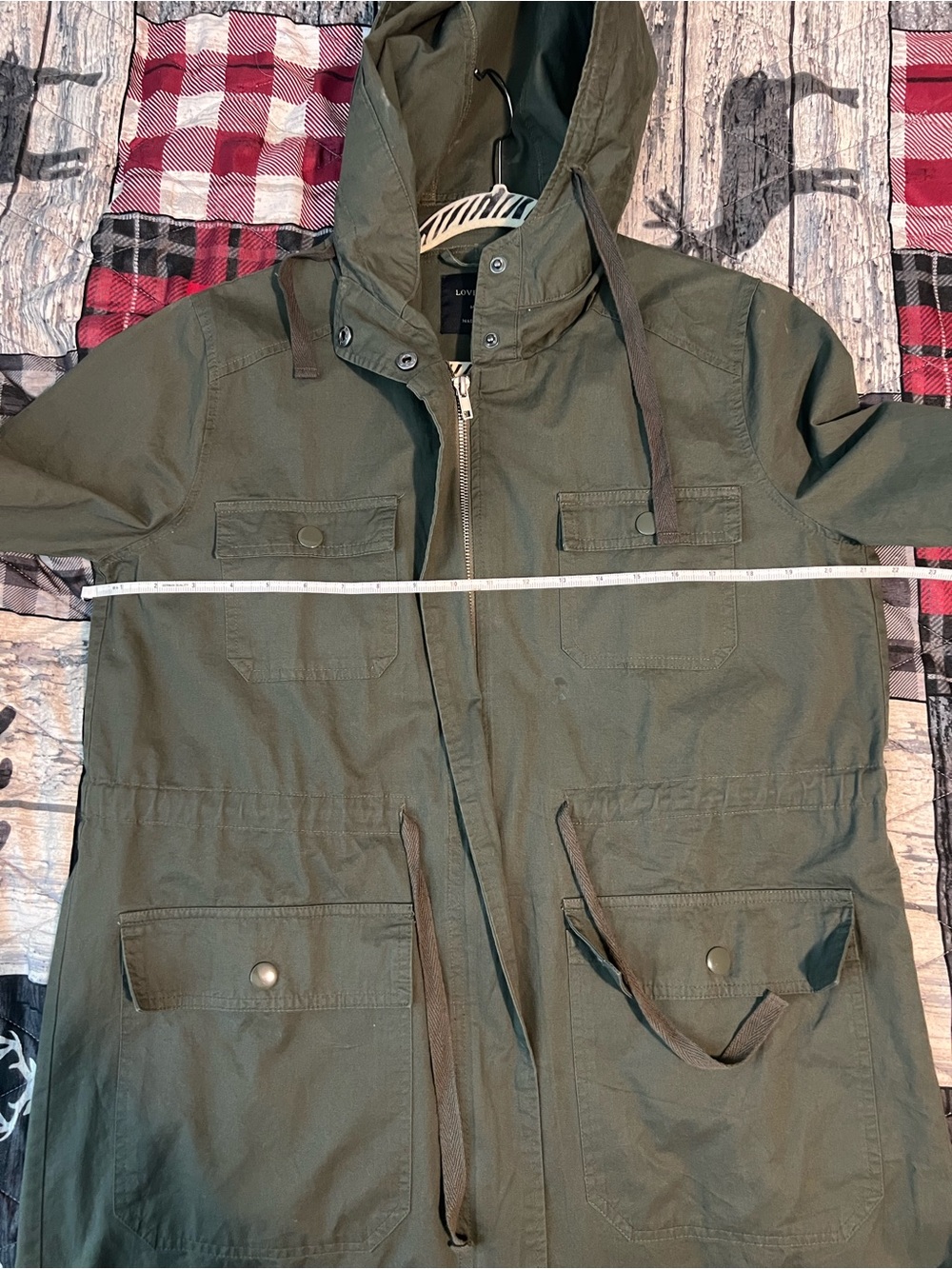 Love Tree Hooded Utility Anorak in Olive - Picture 4 of 8